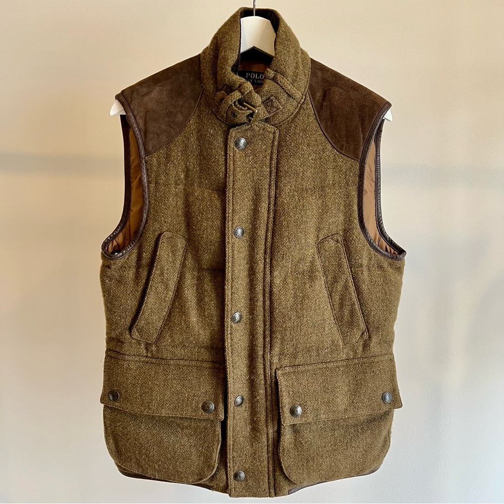 Polo Ralph Lauren Brown Tweed Puff Vest (Size S)